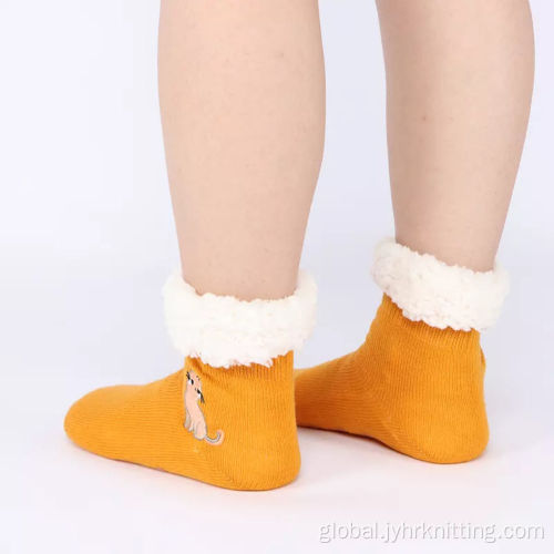 China Winter Fleece Chunky Non Slip Slipper Socks Manufactory